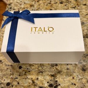 Italo Jewelry Gift Box with Blue Ribbon